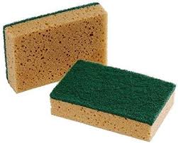 [SHCA827N] SPUGNA ACCOPPIATA "TABACCO" - LAVAGGIO PIATTI A MANO - CF X 6PZ                  